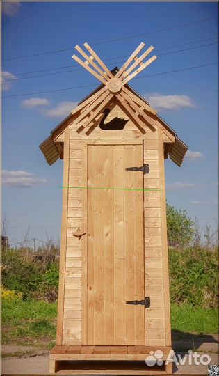Уличный туалет деревянный ELE1007