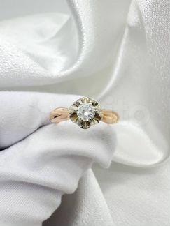 Золотое кольцо СССР 583 с бриллиантами 4.33 гр