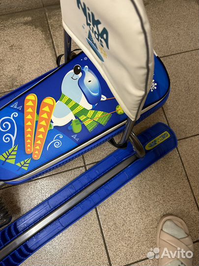 Детский снегокат со спинкой