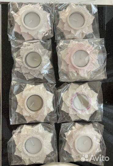 Подсвечники из гипса для чайной свечи