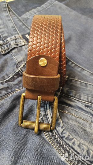 Ремень из натуральной кожи, ручная работа