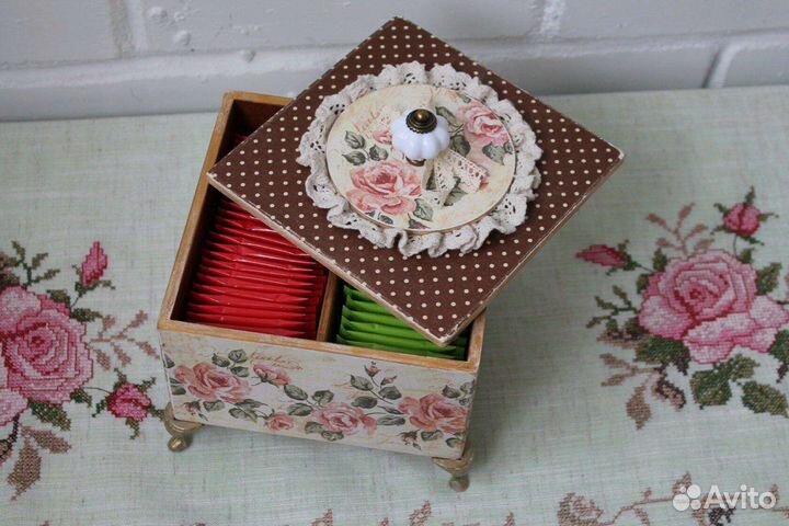 Винтажная шкатулка для чайныз пакетиков