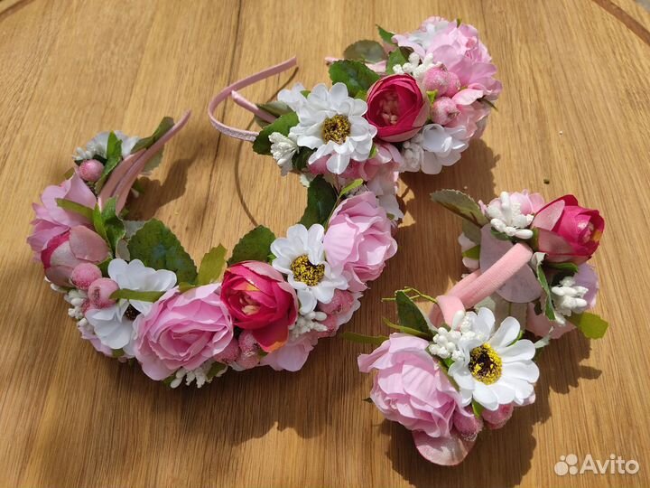 Ободок с цветами ручная работа