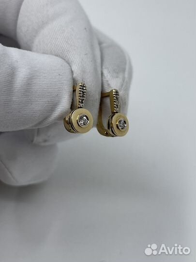 Золотые Серьги 585 пробы с бриллиантами. Рассрочка