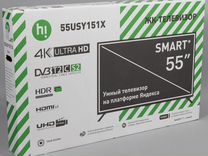 Смарт телевизор Hi vhix-55U169MSY (новый)