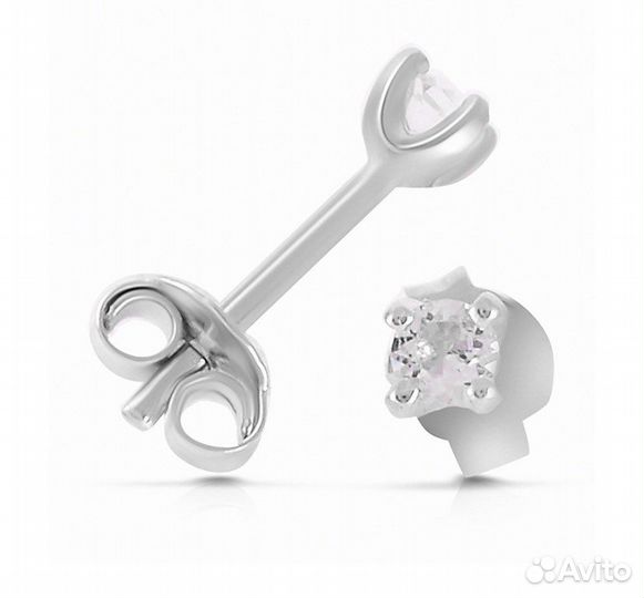 Серьги гвоздики серебро