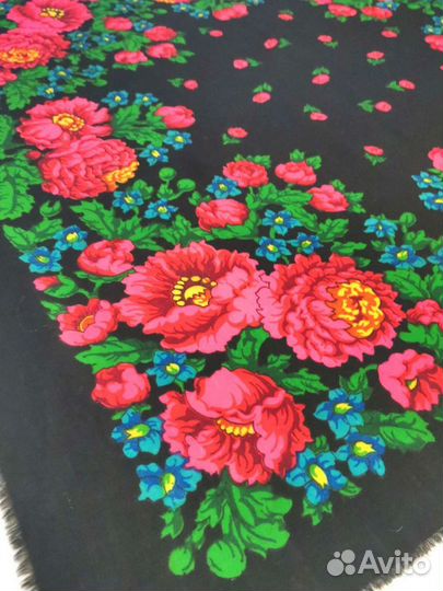 Старинный Павловопосадский платок 95 СССР шерсть