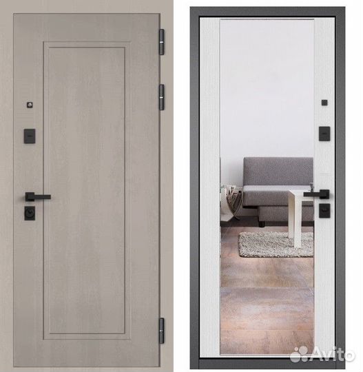 Дверь входная металлическая с зеркалом