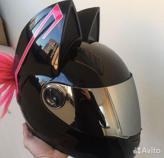 Мотошлем с ушками m