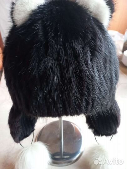 Шапка ушанка норковая женская
