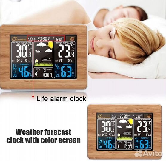 Новая USA Color Weather Station Alarm Clock FJ3365