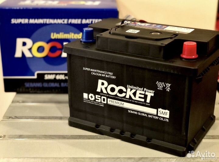 Аккумулятор Rocket SMF 60 Ач низкий