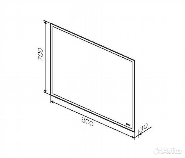 Зеркало AM.PM Gem 80 с LED-подсветкой по периметру M91amox0801WG