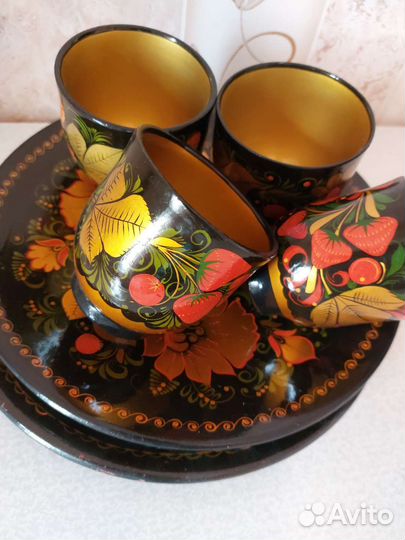Набор посуды хохлома