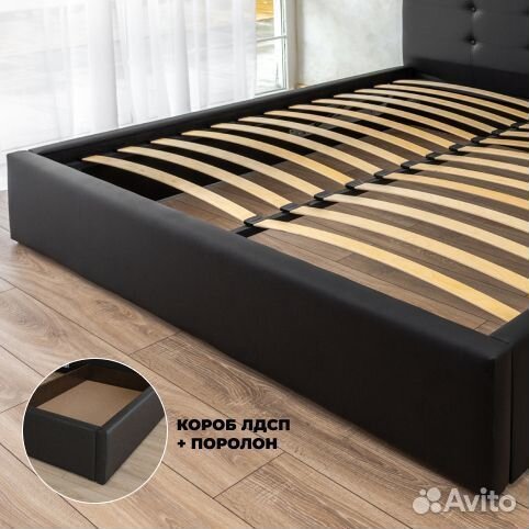 Кровать 180х200 черная Роза