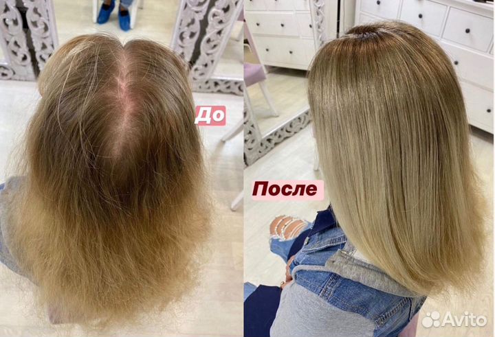 Накладка из натуральных волос 30-35 см 9х14 см