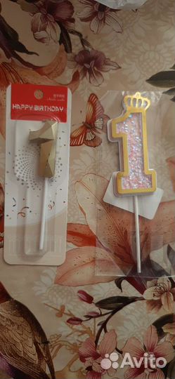 Свеча и топпер на торт