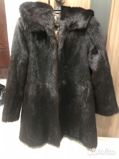 Шуба норковая с капюшоном