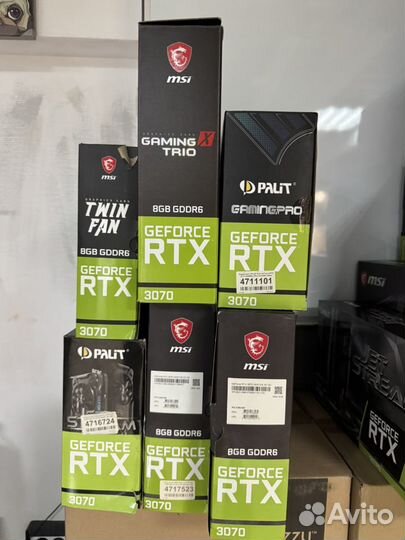 Видеокарты RTX3070 8gb MSI palit