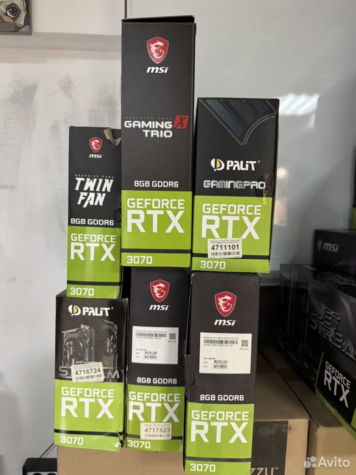 Видеокарты RTX3070 8gb MSI palit