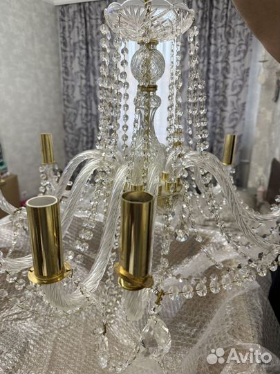 Люстра хрустальная бу