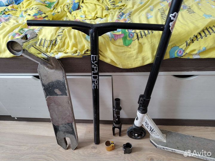 Трюковой самокат+запчасти