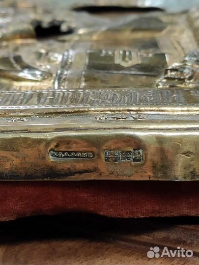 Икона Николай чудотворец в серебре