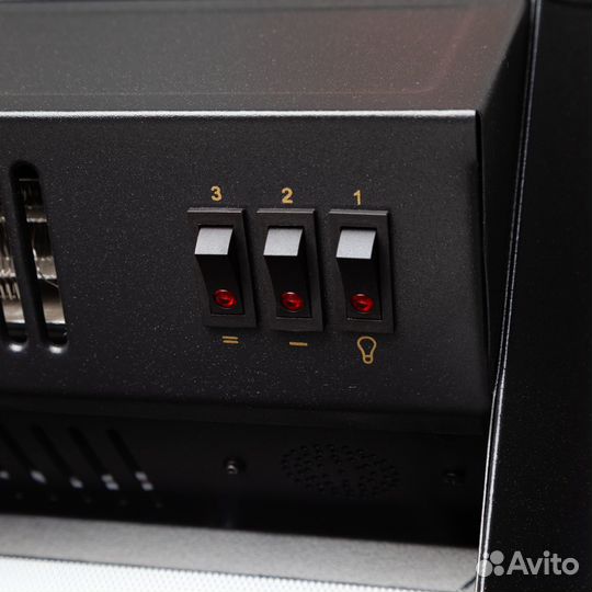 Электрокамин Fobos Lux Black с обогревом