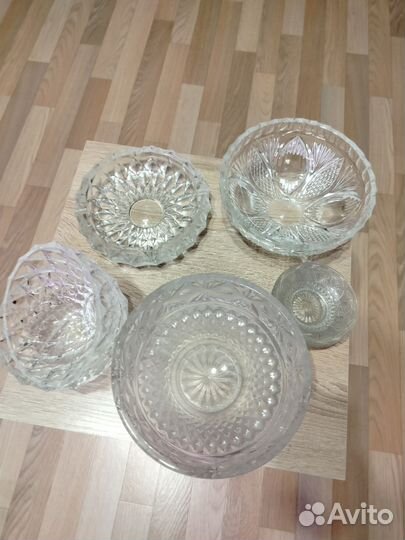 Вазы, салатницы,тарелочки,хрусталь