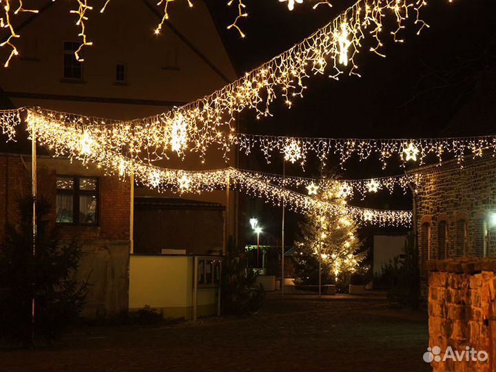 Гирлянды, Бахрома, Дюралайт, Занавесь, сетка