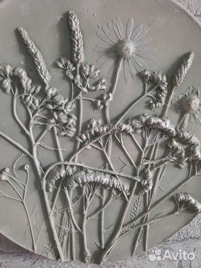 Гипсовое панно ботанический барельеф