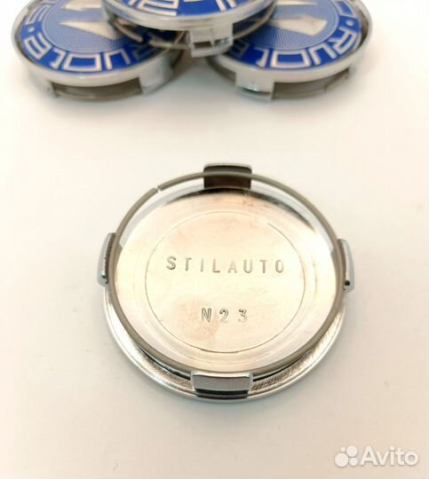 4шт.Заглушки stilauto 75*72 мм (серебристо-синий)