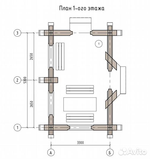 Беседка из бревна Кело