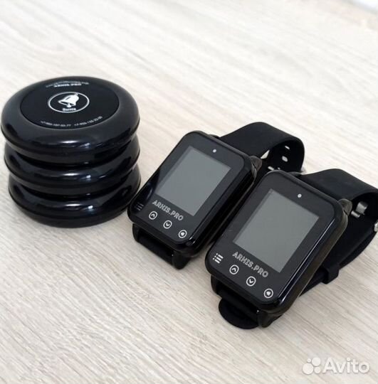 Кнопка вызова официанта с часами-пейджер Элит