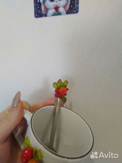 Чашка с ложкой, 4 брелока