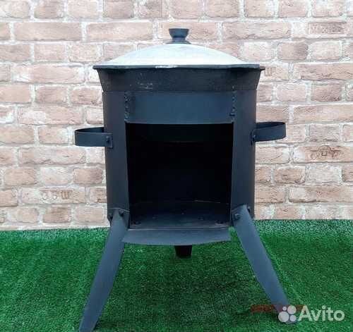 Казан чугунный с печкой