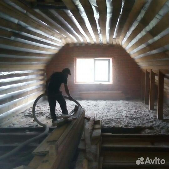 Бесшовное утепление, эковата Eco fiber