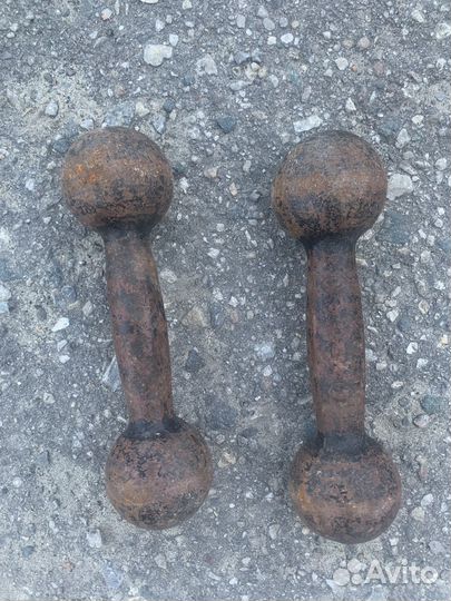 Гантели литые, парные, 2 кг, СССР