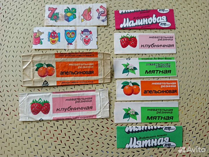 Этикетки и вкладыши от жвачек