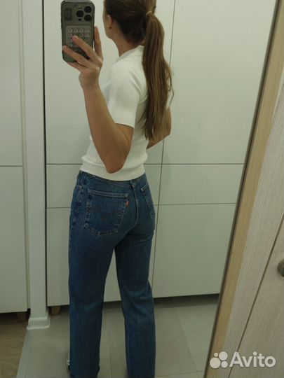 Джинсы levis ribcage straight ankle 25 женские