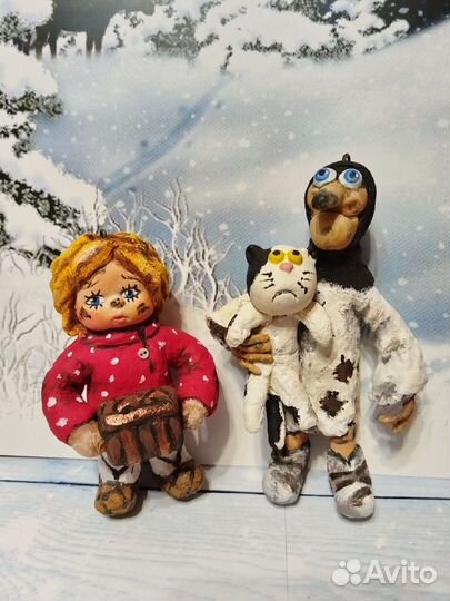 Ёлочные ватные игрушки для Ольги 4 шт