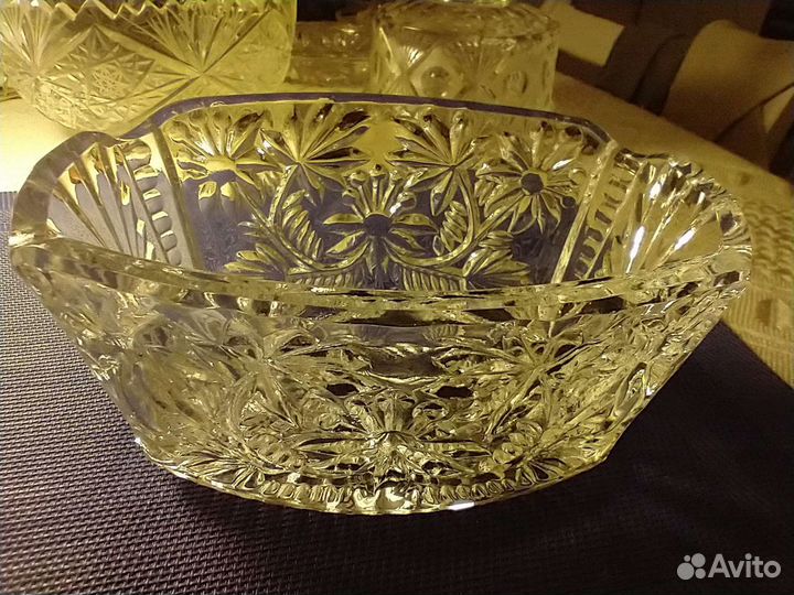 Купоросное стекло ваза для фруктов набор хрусталя