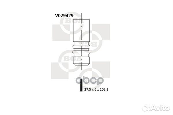 V029429 клапан выпускной 27.5x6x102.2 Opel Cor