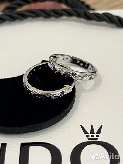 Серьги кольца Pandora