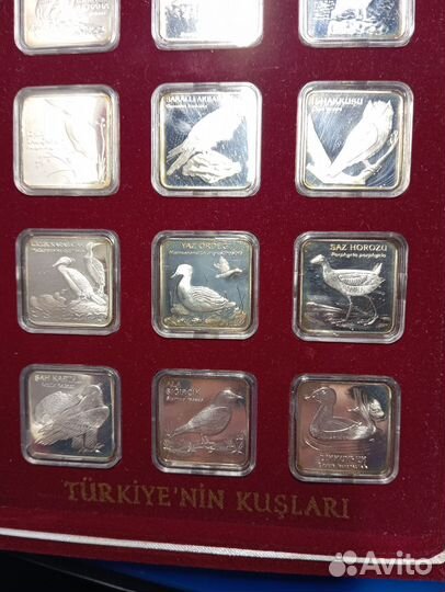 Набор монет 2001 года, Турция, птицы, серебро