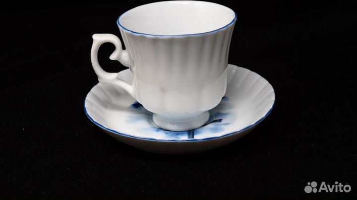 Кофейная пара Делфт, ручная роспись,винтаж