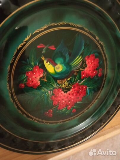 Поднос расписной металлический