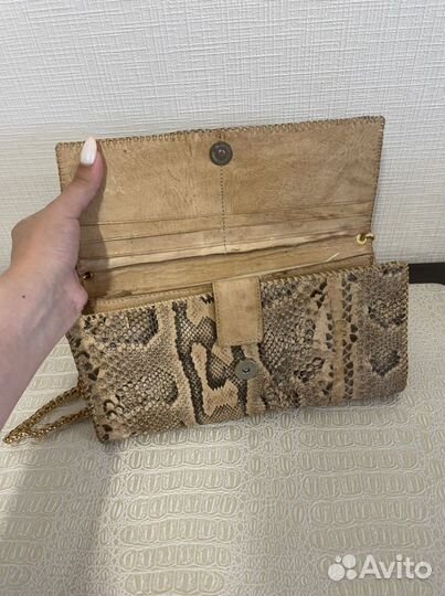 Сумка клатч из питона, нат. кожа, ручная работа