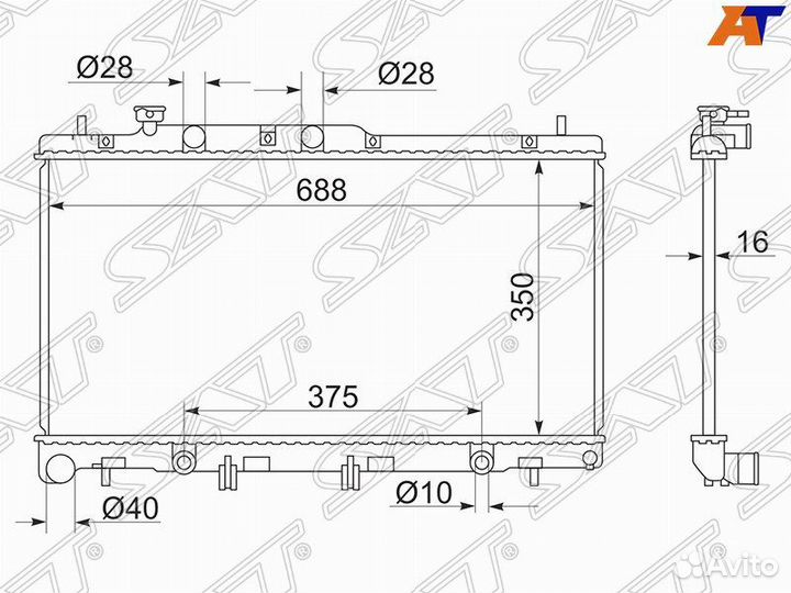Радиатор subaru legacy EZ30 03-09
