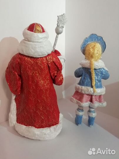 Ватная игрушка Дед мороз и Снегурочка